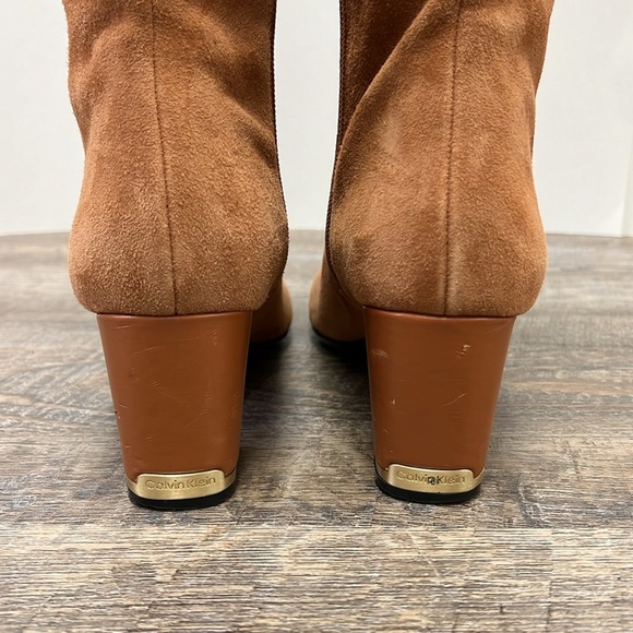 Calvin Klein CANDACE Knee High Leather Boots Size 6.5 - Picture 2 of 9